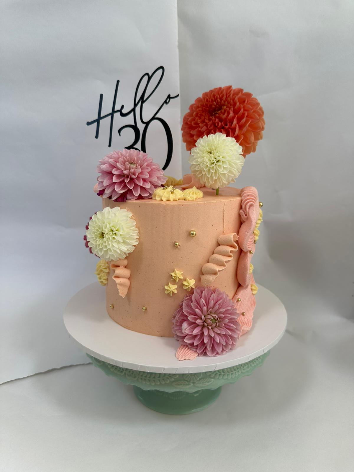 Flower Power cake – handcrafted floral design Auckland